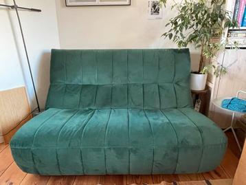 Homestock Theodore 2-zits bank - donkergroen velvet beschikbaar voor biedingen