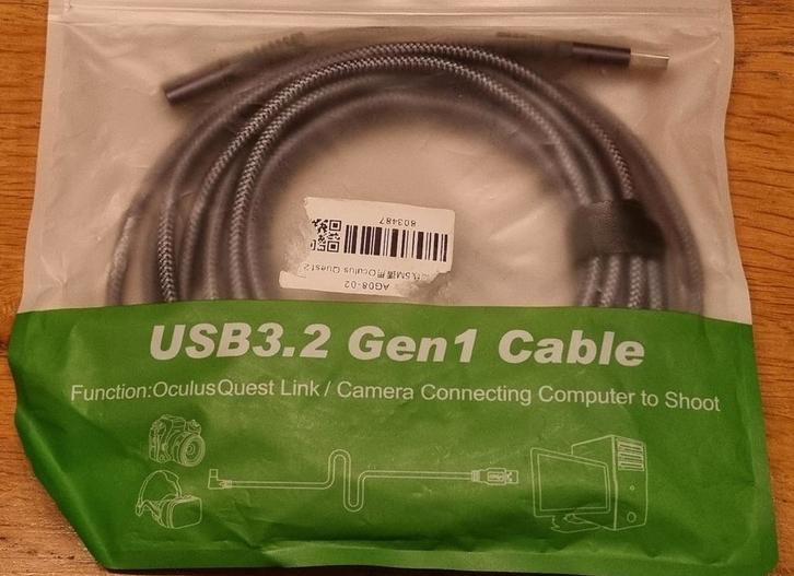 USB 3.2 Gen1 kabel USB-A naar USB-C 5 meter, Spelcomputers en Games, Virtual Reality, Zo goed als nieuw, Overige platformen, VR-bril