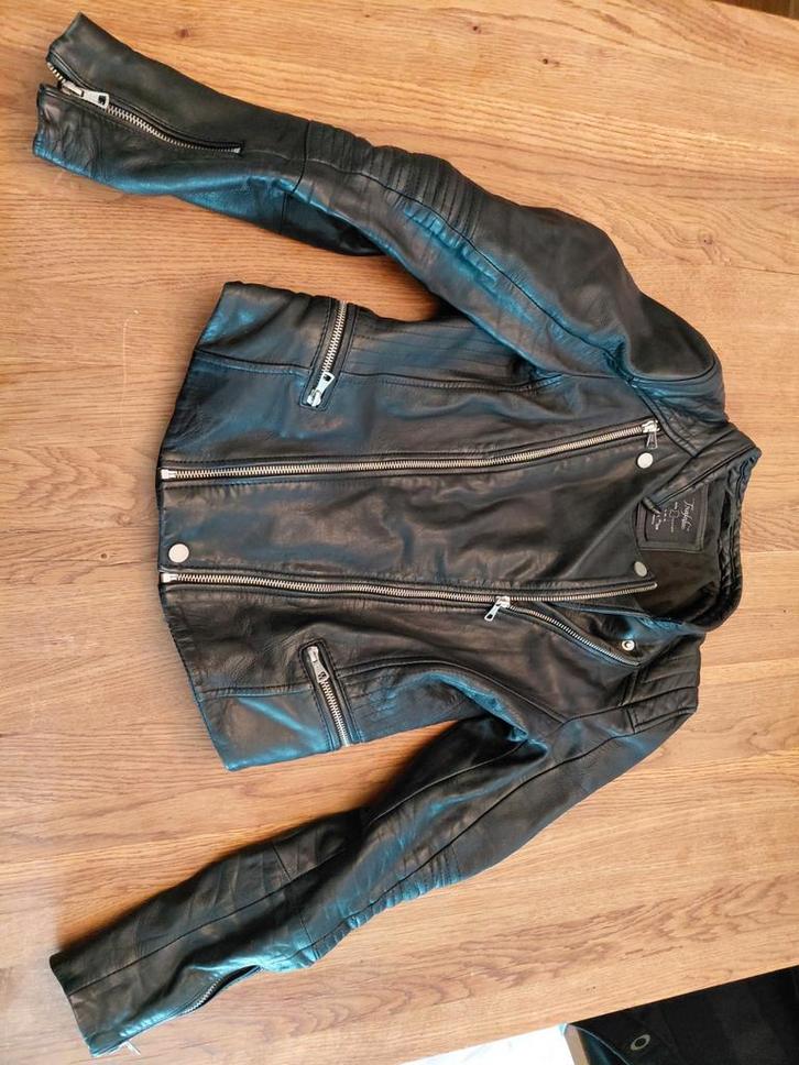 Zara leren jasje - Maat M, Kleding | Dames, Jassen | Zomer, Zo goed als nieuw, Maat 38/40 (M), Zwart, Ophalen of Verzenden
