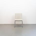 4x Leolux Spring (Eetkamer) Stoel Wit/Paars Leer - Chroom, Huis en Inrichting, Stoelen, Niet ingevuld, Wit, Niet ingevuld, Ophalen of Verzenden