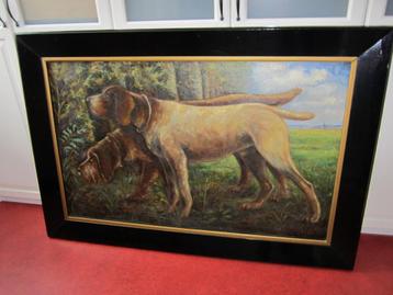 Schilderij jachthonden 155 x 105 cm Leo de Bruijn beschikbaar voor biedingen