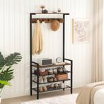 Kapstok - Garderoberek - Schoenenrek-Bruin - 74x30x181cm, Huis en Inrichting, Woonaccessoires | Kapstokken, Nieuw, Minder dan 100 cm