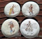Antieke Franse Borden Set (4) H.B Choisy le Roi, chansons, Ophalen of Verzenden