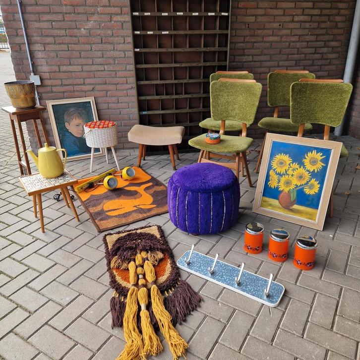 Vintage design retro meubels  woon artikelen, Antiek en Kunst, Kunst | Designobjecten, Ophalen of Verzenden