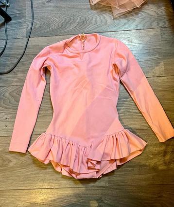 Vintage roze ruches balletpak balletpakje danspakje 134/140 beschikbaar voor biedingen