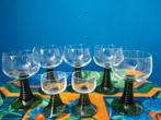 7 Schott Zwiesel glazen ruwer groen geribbelde wijnglazen, Verzamelen, Glas en Borrelglaasjes, Overige typen, Gebruikt, Ophalen of Verzenden