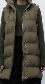 Zara gewatteerde lange bodywarmer kaki nieuw maat XS, Zara, Nieuw, Ophalen of Verzenden, Maat 34 (XS) of kleiner