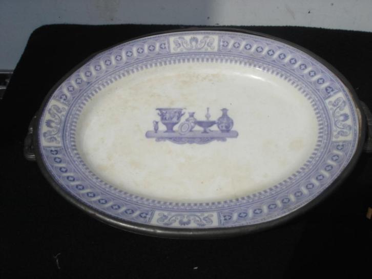 Antiek warm water schaal James Shaw & Fisher Sheffield 1880, Antiek en Kunst, Antiek | Servies los, Ophalen of Verzenden