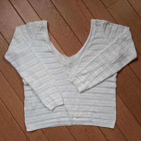 La Maille Sézane trui ecru ajour diepe V- hals maat M - nieu, Kleding | Dames, Truien en Vesten, Zo goed als nieuw, Maat 38/40 (M)