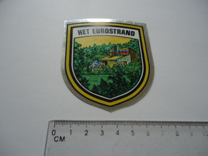 sticker oud EUROSTRAND glansschild retro glans schild vintag, Verzamelen, Stickers, Zo goed als nieuw, Bedrijf of Vereniging, Verzenden