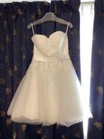 Korte bruidsjurk maat 40 strapless + losse bandjes, Ophalen of Verzenden, Nieuw, Wit, Trouwjurk
