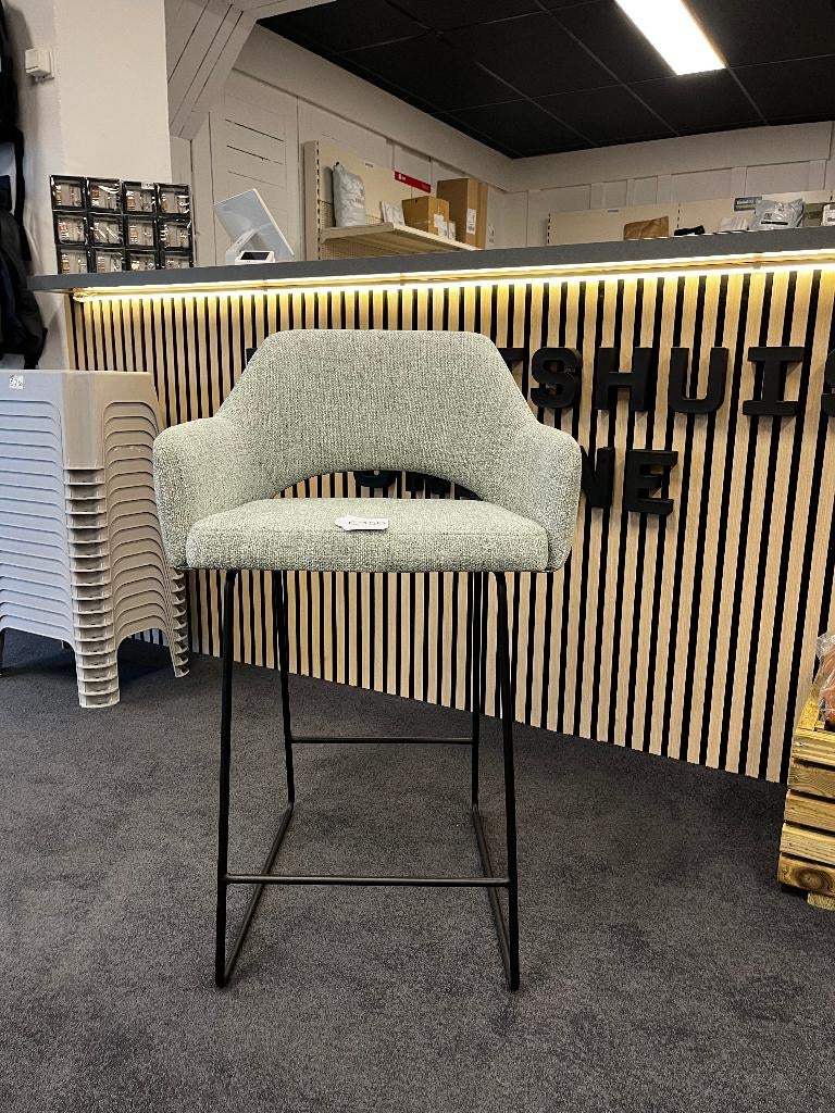 Jesper Home Yanai barkruk H65 Soft Sage slide black, Ophalen of Verzenden, Nieuw, Overige kleuren, Eén