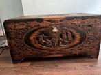 houten gesneden Aziatische reiskist, Minder dan 50 cm, Overige materialen, 75 tot 100 cm, Gebruikt