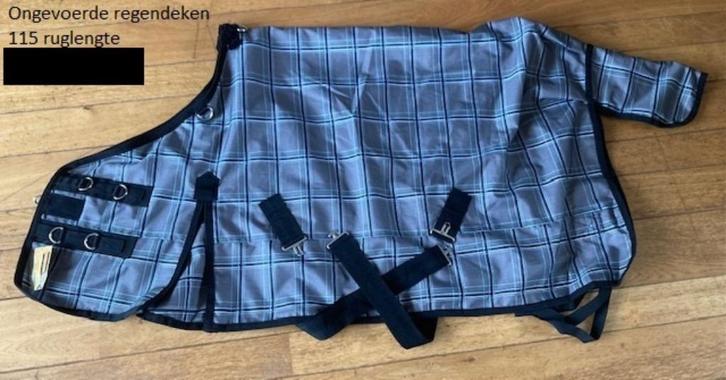 Grijs Ongevoerde regendeken Maat 115 ruglengte, Dieren en Toebehoren, Paarden en Pony's | Dekens en Dekjes, Nieuw, Deken, Ophalen of Verzenden