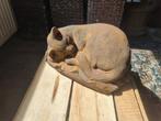 Tuinbeeld slapende poes/kater, Ophalen of Verzenden, Nieuw