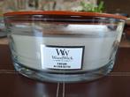 WoodWick Hearthwick Ellipse Geurkaars "FIRESIDE", Overige materialen, Nieuw, Ophalen of Verzenden, Grijs
