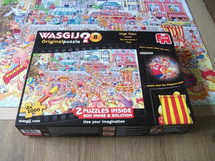 Wasgij Puzzel Original 8 Vloed 2 x 1000 stuks, Hobby en Vrije tijd, Denksport en Puzzels, Zo goed als nieuw, Legpuzzel, 500 t/m 1500 stukjes