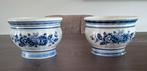 Delfts Blauw Bloempotten - Set van 2, Antiek en Kunst, Ophalen of Verzenden
