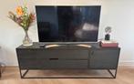 Woood Silas tv meubel zwart massief essenhout, Ophalen, 150 tot 200 cm, Zo goed als nieuw, Minder dan 100 cm