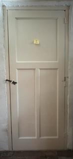 Massief houten oude WC deur, deur met slot en deur met raam, Ophalen, Gebruikt, Minder dan 80 cm, Binnendeur