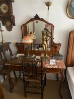 Antieke Lodewijk XIV Kaptafel met Marmeren Blad, Huis en Inrichting, Ophalen, Gebruikt, 50 tot 100 cm, Minder dan 100 cm