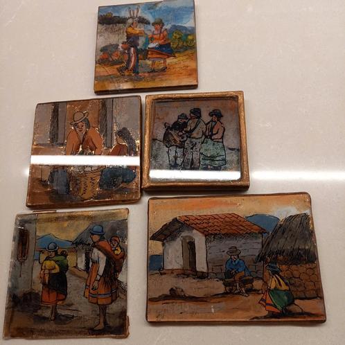 Geschilderd achter glas Peru?, Antiek en Kunst, Kunst | Schilderijen | Klassiek, Ophalen of Verzenden