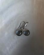 Zilveren grijze glazen hangers met Strass, Sieraden, Tassen en Uiterlijk, Oorbellen, Hangers, Nieuw, Ophalen of Verzenden, Grijs