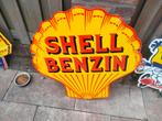 Emaille reclamebord shell schelp benzin, Ophalen of Verzenden, Gebruikt, Reclamebord