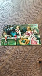 Inkopen doen voor Tnanksgiving.Mooie gave reliefkaart 1909, Ophalen of Verzenden, Voor 1920, Gelopen