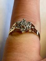 9 kt gouden damesring met diamant, Sieraden, Tassen en Uiterlijk, Ringen, Overige kleuren, Ophalen of Verzenden, Zo goed als nieuw