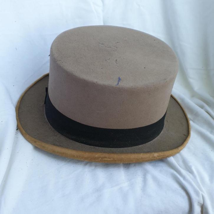 Gave ouderwedse hoge hoed merk Burton, Kleding | Heren, Carnavalskleding en Feestkleding, Gedragen, Maat 52/54 (L), Ophalen of Verzenden