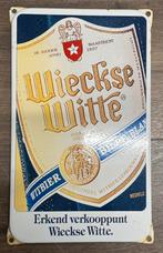 Emaille reklame bord Wieckse Witte verkooppunt, Reclamebord, Gebruikt, ., Ophalen of Verzenden
