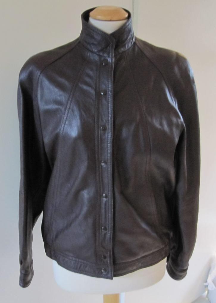 Lederen jas, Kleding | Dames, Jassen | Zomer, Zo goed als nieuw, Maat 38/40 (M), Zwart, Ophalen of Verzenden
