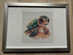 Schilderij schildpad, Ophalen of Verzenden, Zo goed als nieuw, Hout, Minder dan 50 cm