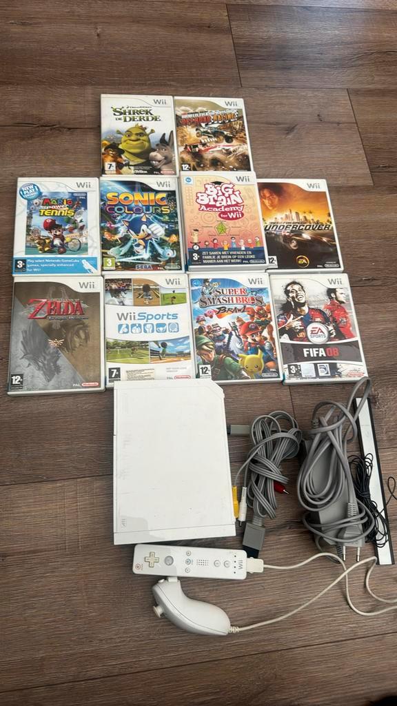 Nintendo Wii compleet met spellen., Spelcomputers en Games, Spelcomputers | Nintendo Wii, Zo goed als nieuw, Met 1 controller