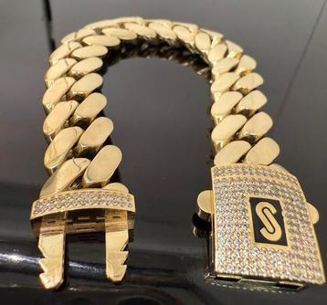 Prachtige 14 karaats gouden cuban armband beschikbaar voor biedingen
