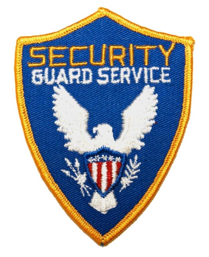 Patch - Embleem USA Security Guard Service, Verzamelen, Militaria | Algemeen, Marechaussee, Embleem of Badge, Amerika, Ophalen of Verzenden