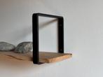 Houten wandplank + metalen plankdragers (Zwart gecoat), Ophalen of Verzenden, Nieuw