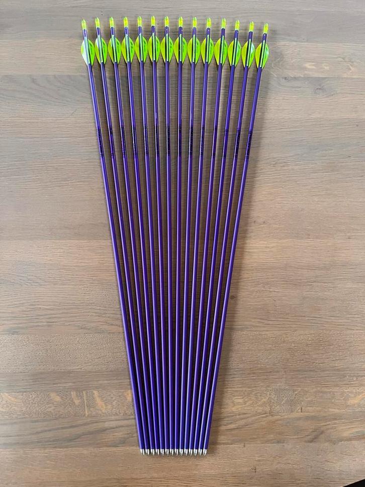 14 Easton Jazz Aluminium 1616 pijlen 27inch + Extra's, Sport en Fitness, Handboogschieten, Gebruikt, Pijlen, Ophalen of Verzenden