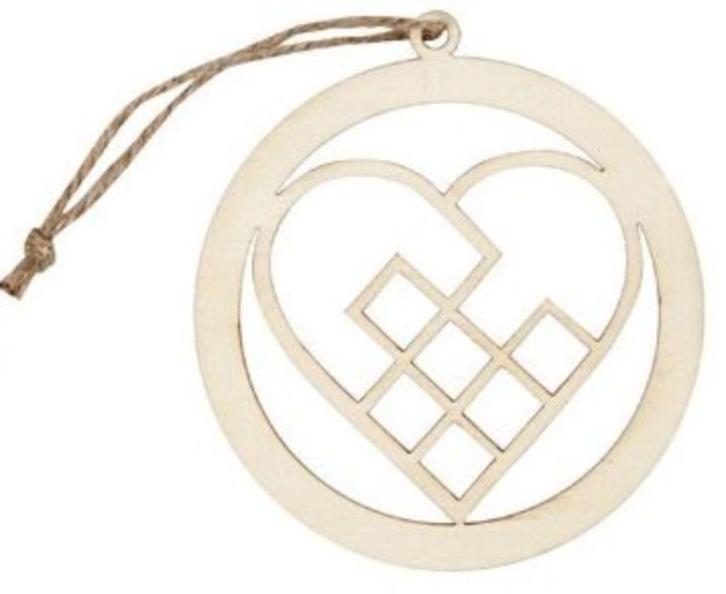 Kerstornament triplex hart Ø 8 cm dikte 3 mm, Hobby en Vrije tijd, Knutselen, Nieuw, Materiaal, Ophalen of Verzenden