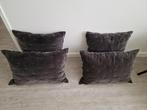 4 WALRA KUSSENS SERIE VELVET TOUCH ANTRACIET €17,50 P.ST., Ophalen of Verzenden, Zo goed als nieuw, Grijs, Overige vormen