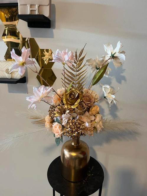 Kunst boeket incl vaas, Huis en Inrichting, Woonaccessoires | Kunstplanten en Kunstbloemen, Nieuw, Binnen, Ophalen of Verzenden