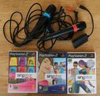 SingStar set PS2: 2 microfoons + 3 games (80s/90s/SingStar), Muziek, Gebruikt, Ophalen of Verzenden, 3 spelers of meer