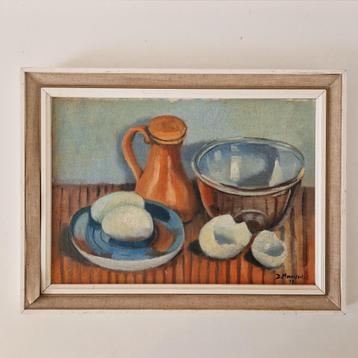 D. Morrison olieverf op schildersbord stilleven  beschikbaar voor biedingen