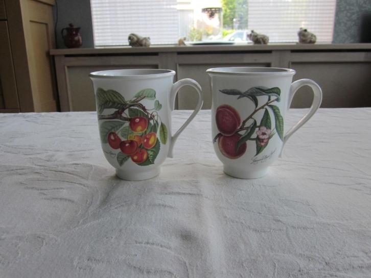 Zeldzame EngelseVintage Portmeirion Pomona 2 bekers op voet, Huis en Inrichting, Keuken | Servies, Zo goed als nieuw, Overige typen