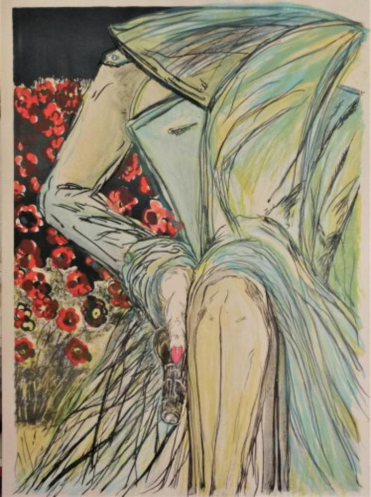 Jacqueline B de Jong(1939)Lithografie"l'Éte en Marge"Ges Gen, Antiek en Kunst, Kunst | Litho's en Zeefdrukken, Ophalen of Verzenden