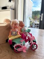 Barbie tweeling met zijspan en fietsje, Ophalen, Zo goed als nieuw, Barbie