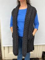 Antraciet vest mouwloos visgraat cardigan donker grijs, Aran Crafts, Maat 42/44 (L), Nieuw, Ophalen of Verzenden