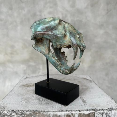 Patinated bronzen Snow Leopard - 19.5 cm - Brons, Antiek en Kunst, Antiek | Koper en Brons, Brons, Ophalen of Verzenden