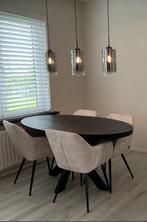 Tafel en 4 stoelen, Zo goed als nieuw, Vijf personen of meer, Rechthoekig, 50 tot 100 cm